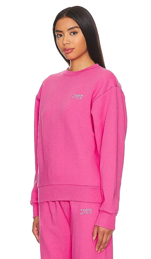 7 Days Active Fitted Crewneck in Pink