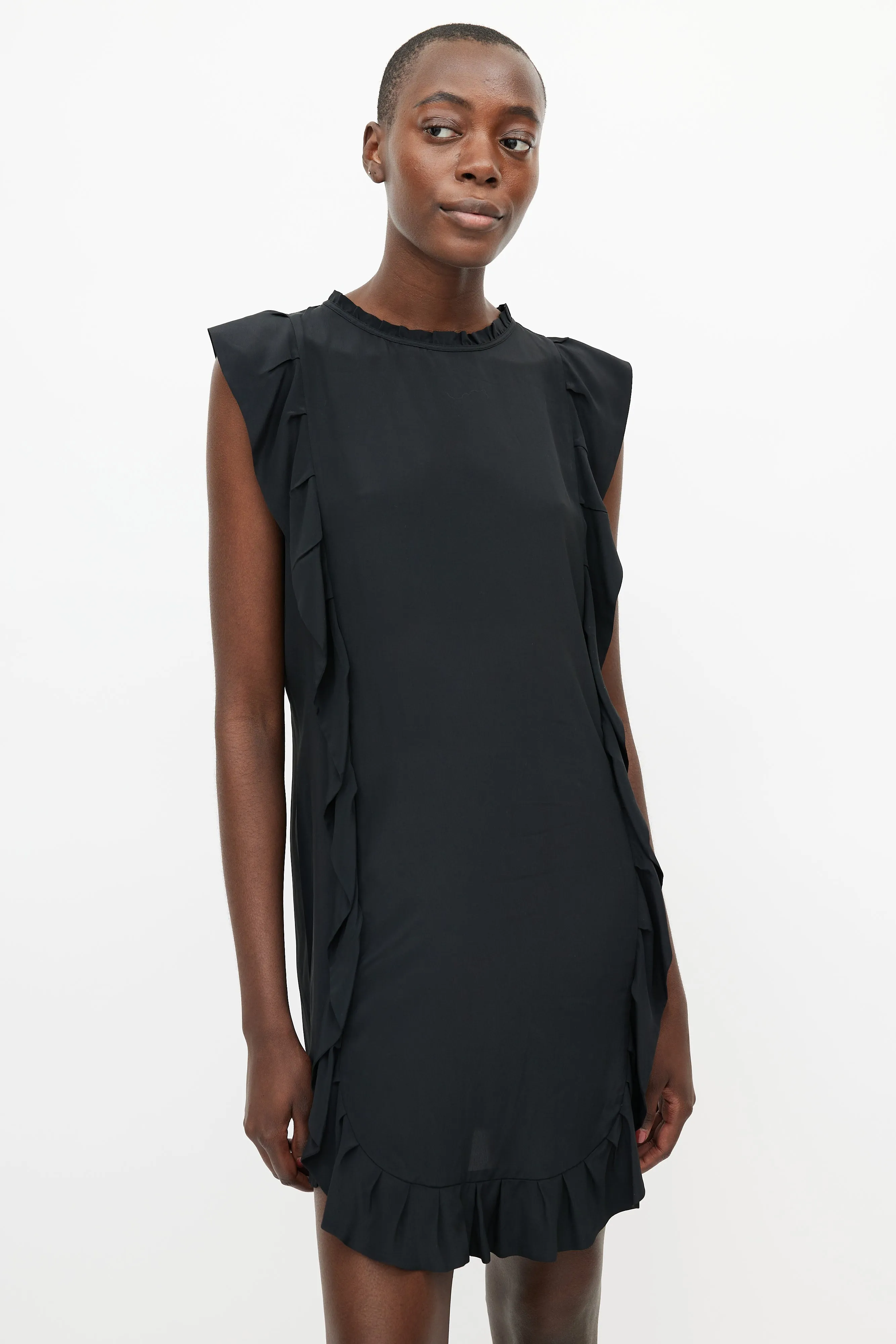 Black Ruffle Mini Dress