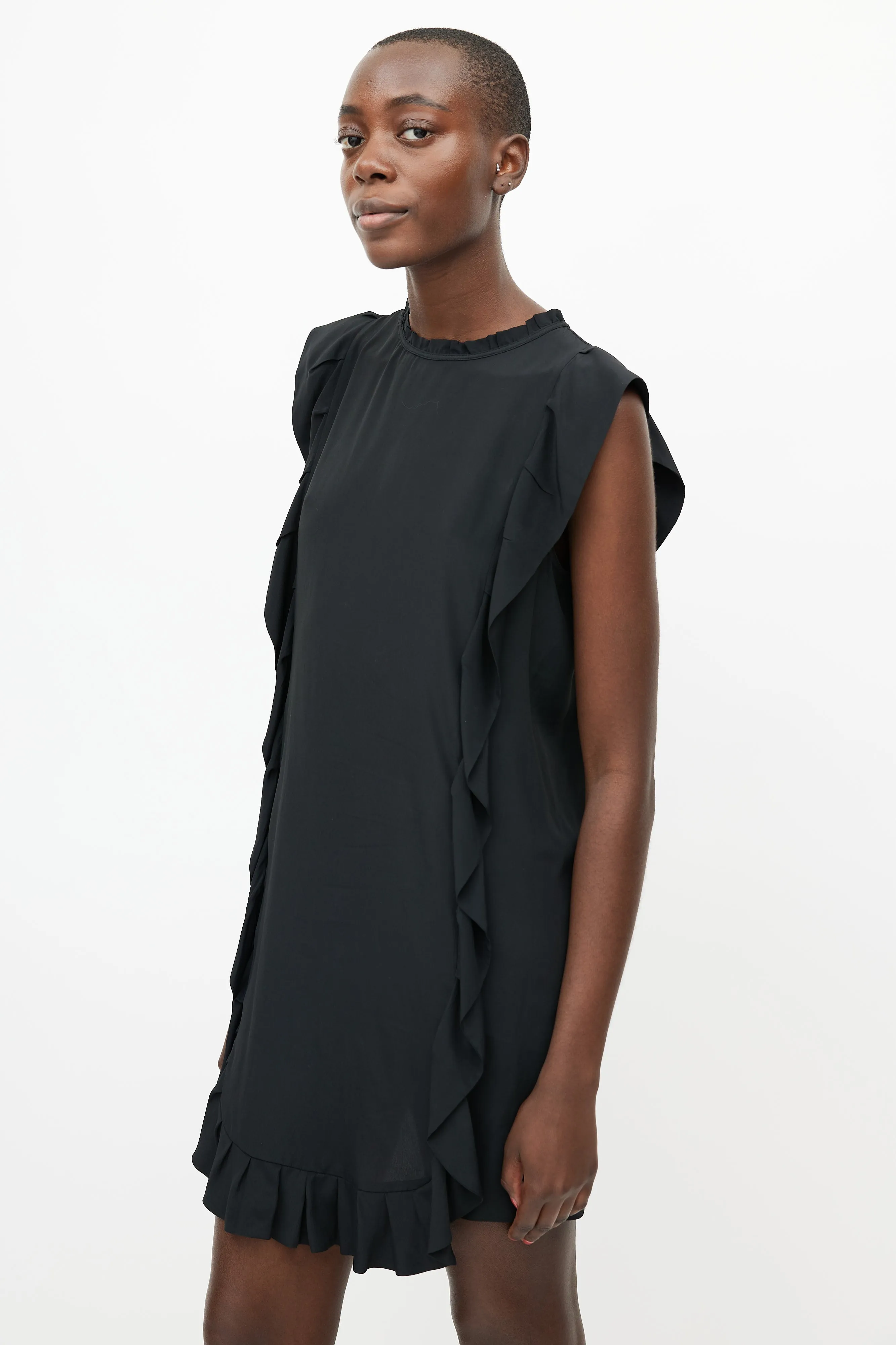 Black Ruffle Mini Dress
