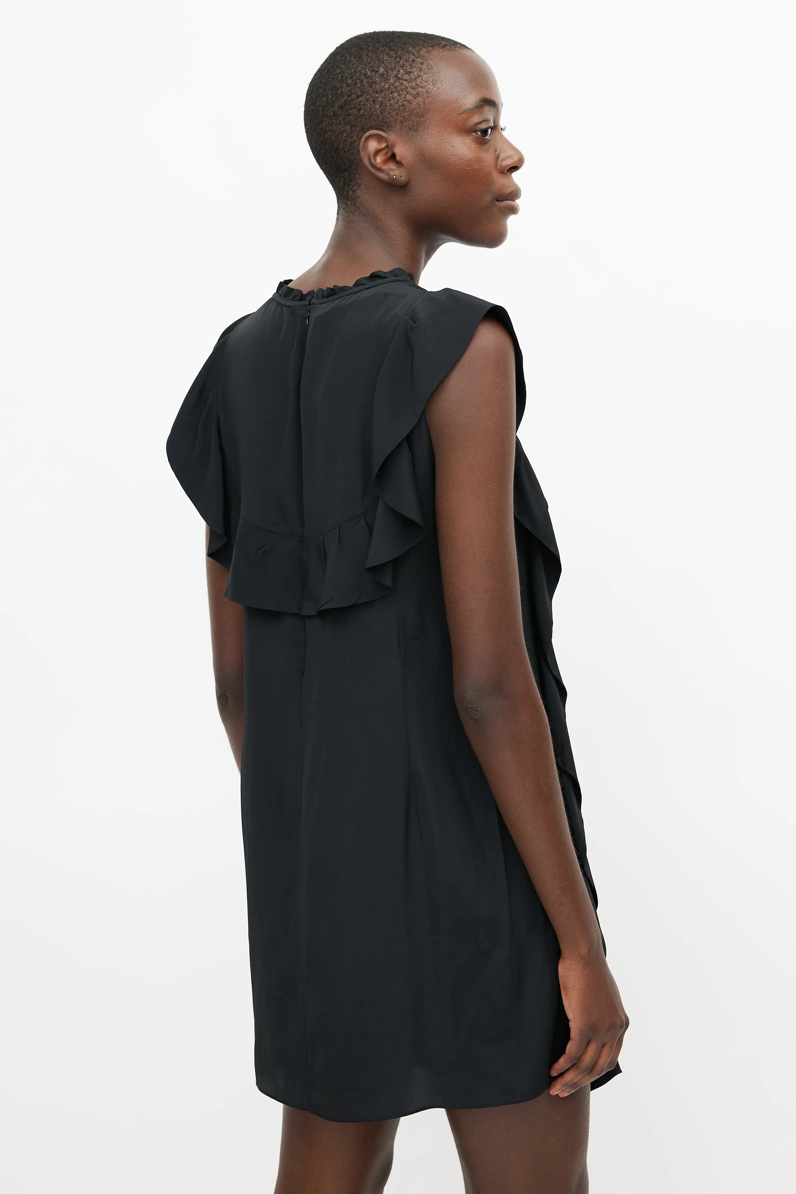 Black Ruffle Mini Dress