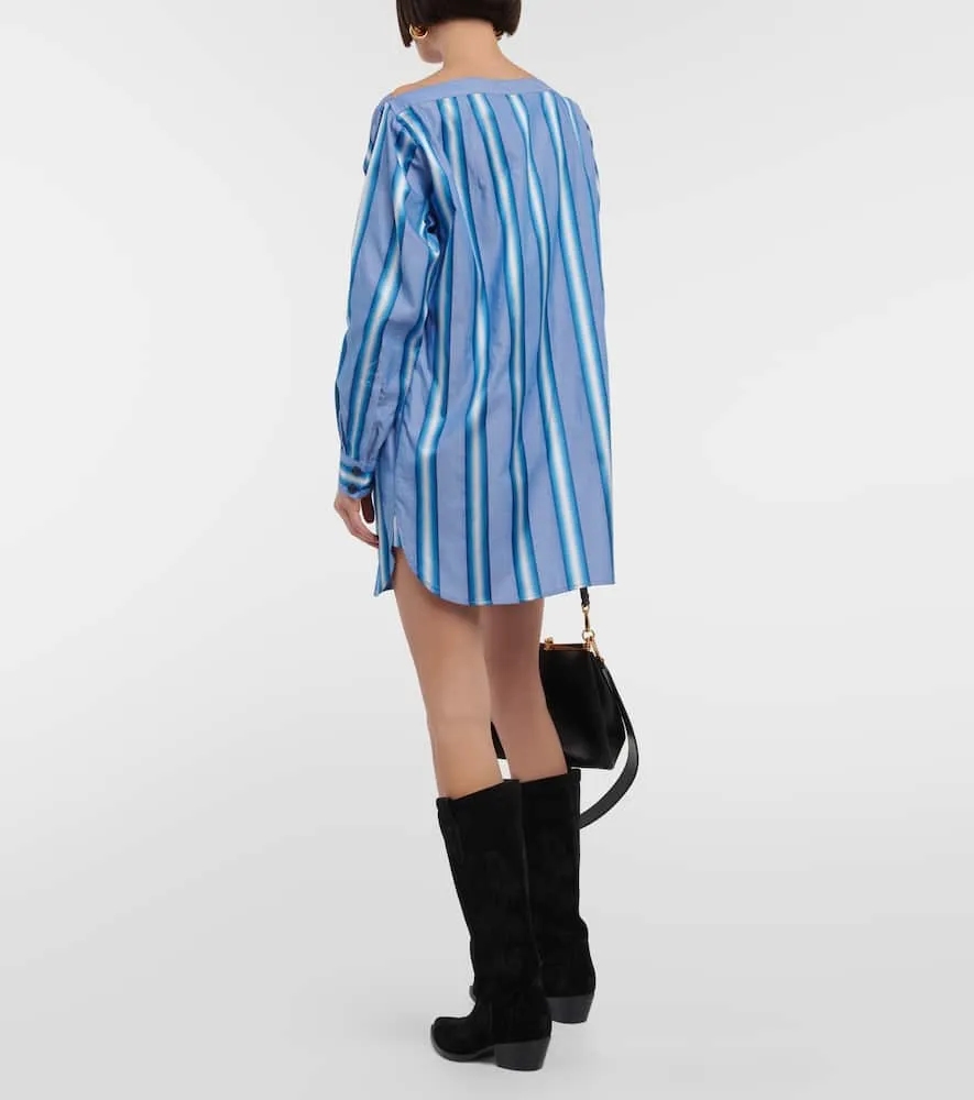 Etro Striped off-shoulder minidress