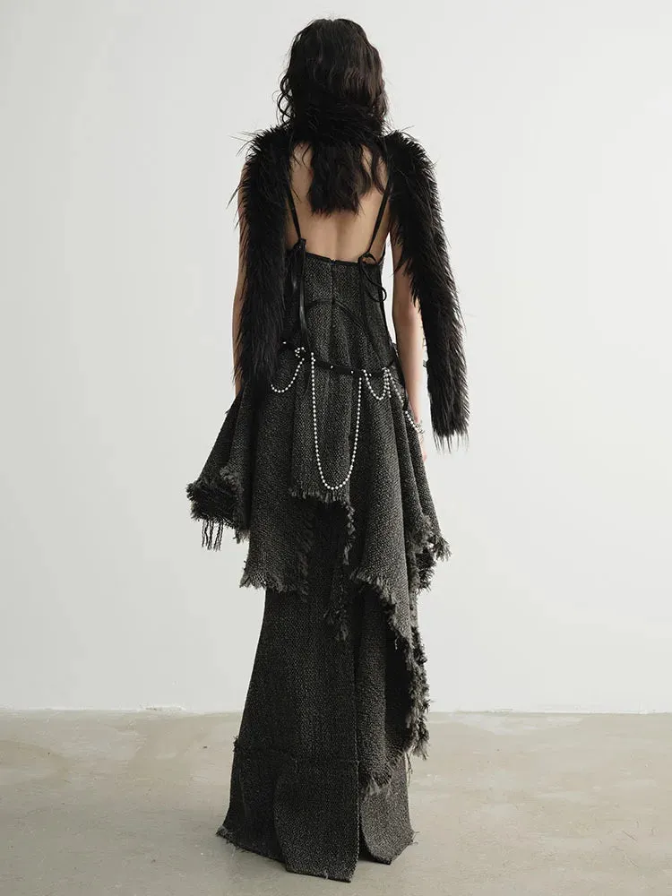 Frandie Long Freyed Skirt