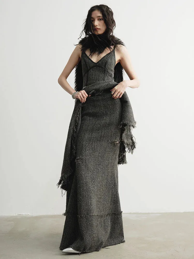 Frandie Long Freyed Skirt