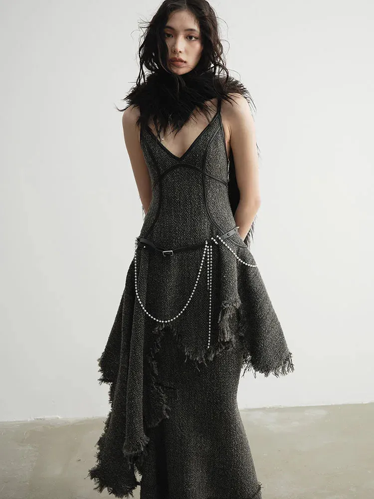 Frandie Long Freyed Skirt