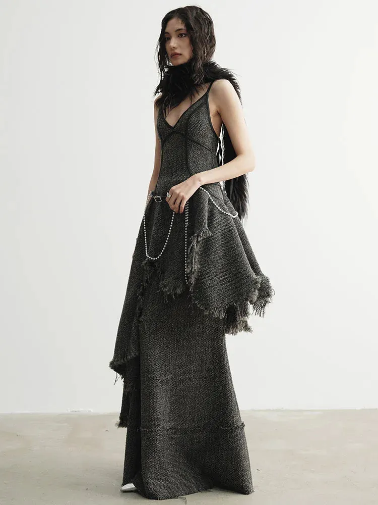 Frandie Long Freyed Skirt