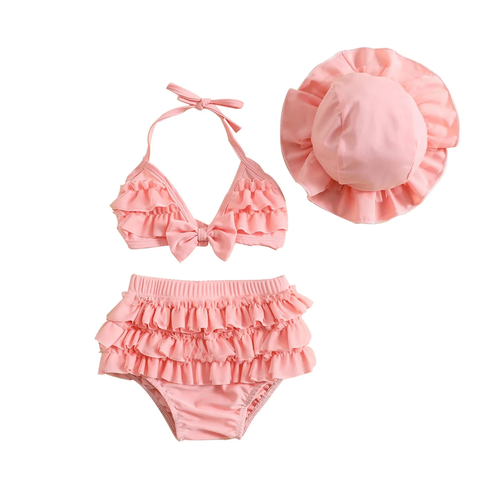 Halter Tops   Layered Ruffle Shorts   Hat Set