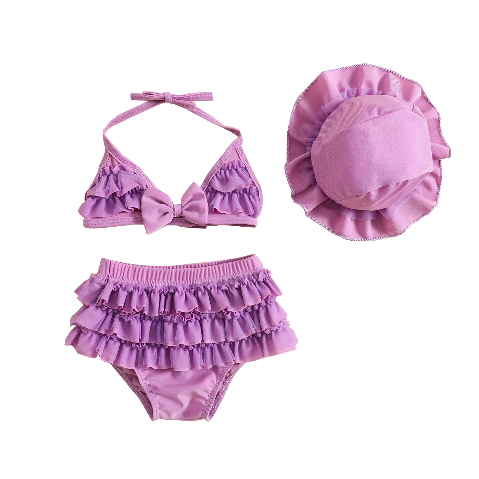 Halter Tops   Layered Ruffle Shorts   Hat Set