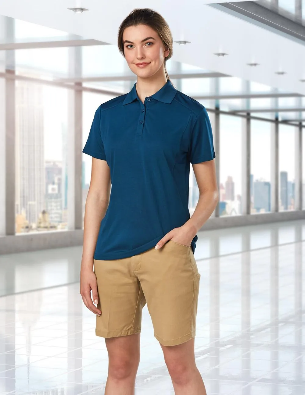 M9391 - Ladies Stretch Slimfit Boston Chino Shorts