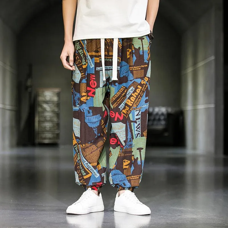 Men’s Casual Wide Leg Pants - Breathable Cotton
