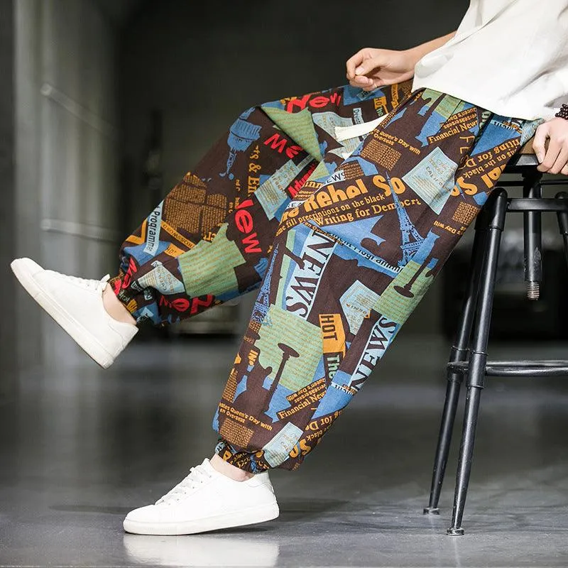 Men’s Casual Wide Leg Pants - Breathable Cotton