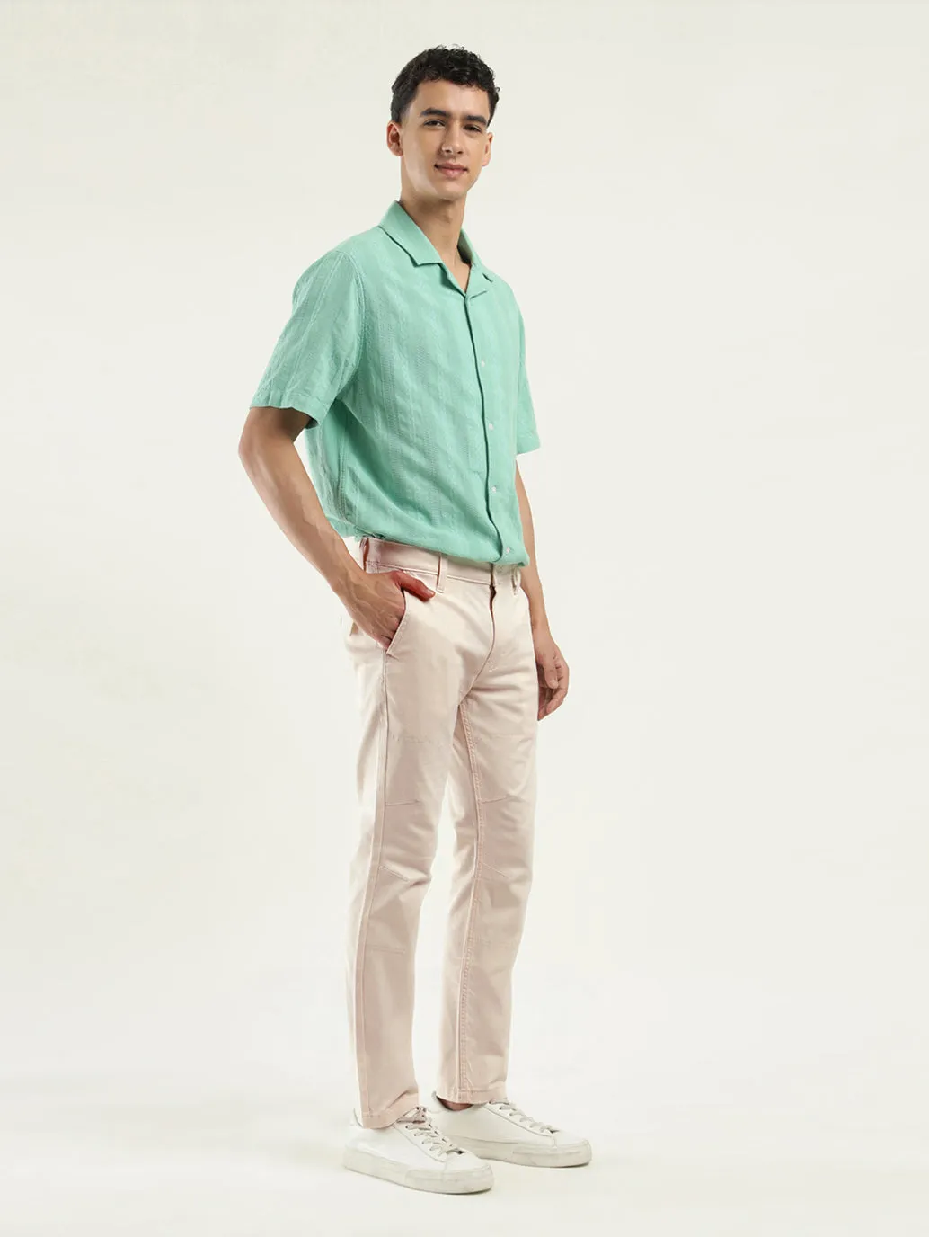 Men's Cream Slim Fit Chinos