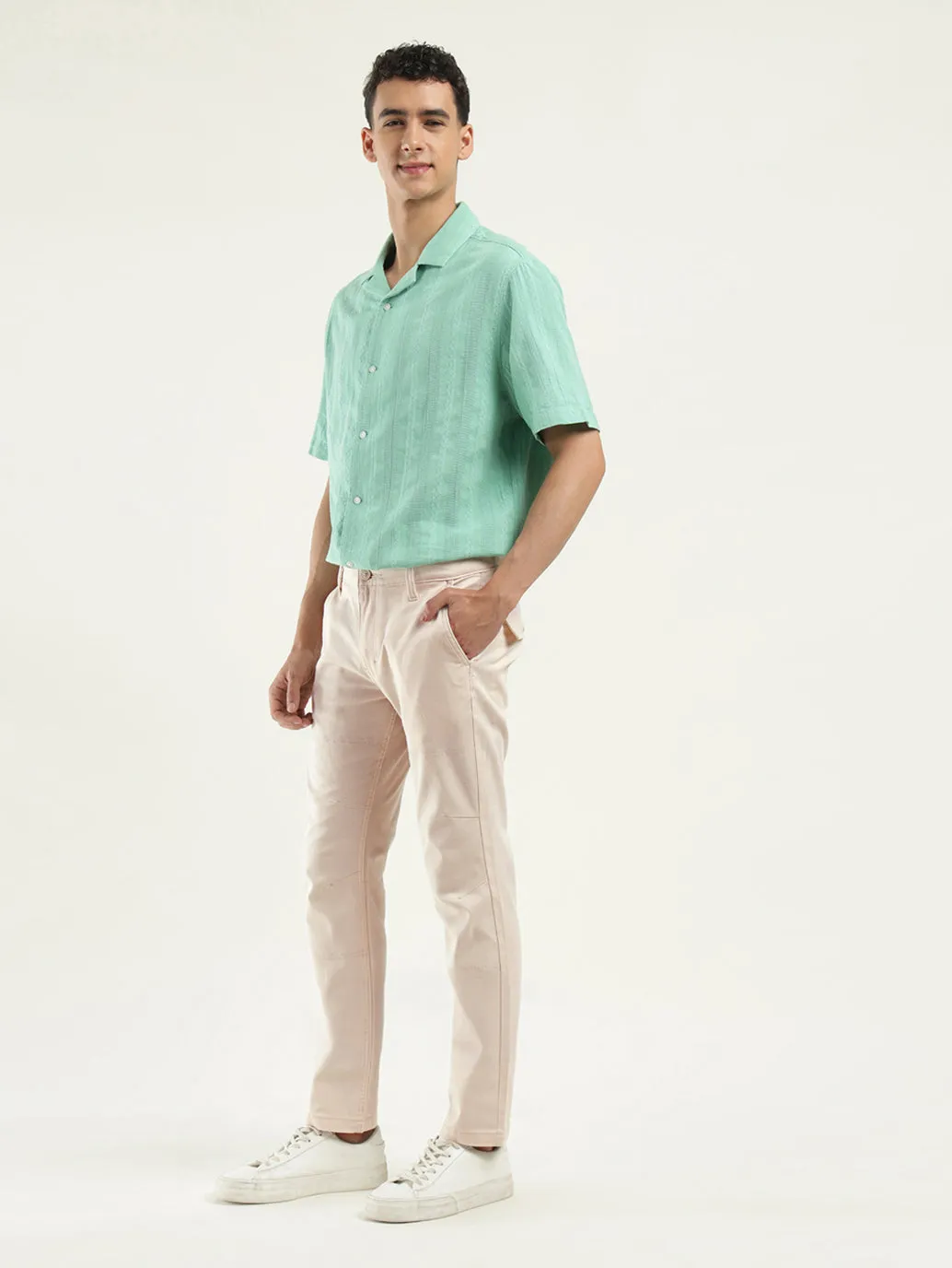 Men's Cream Slim Fit Chinos
