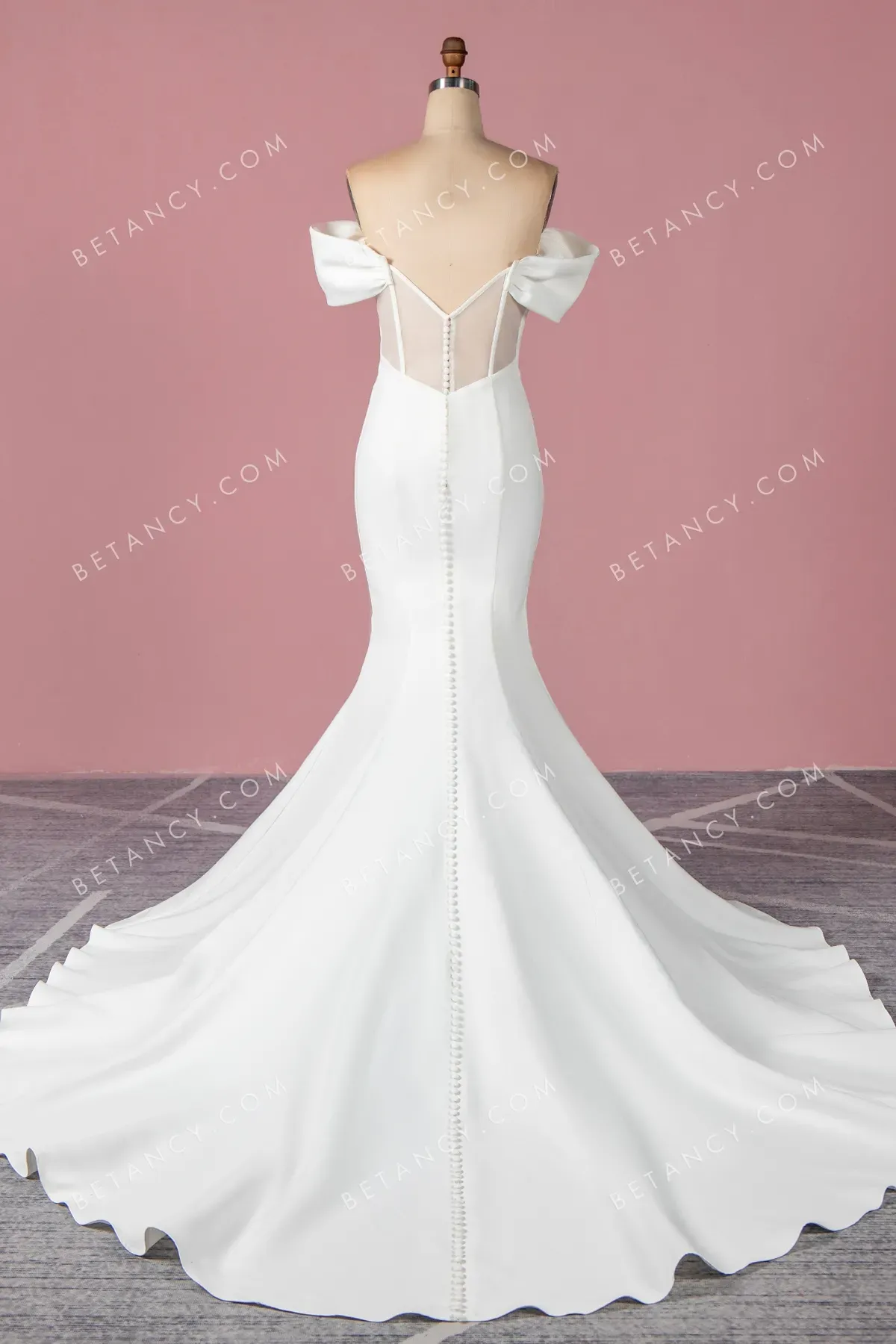 Modern Thick Satin Off-shoulder Mermaid Wedding Dress