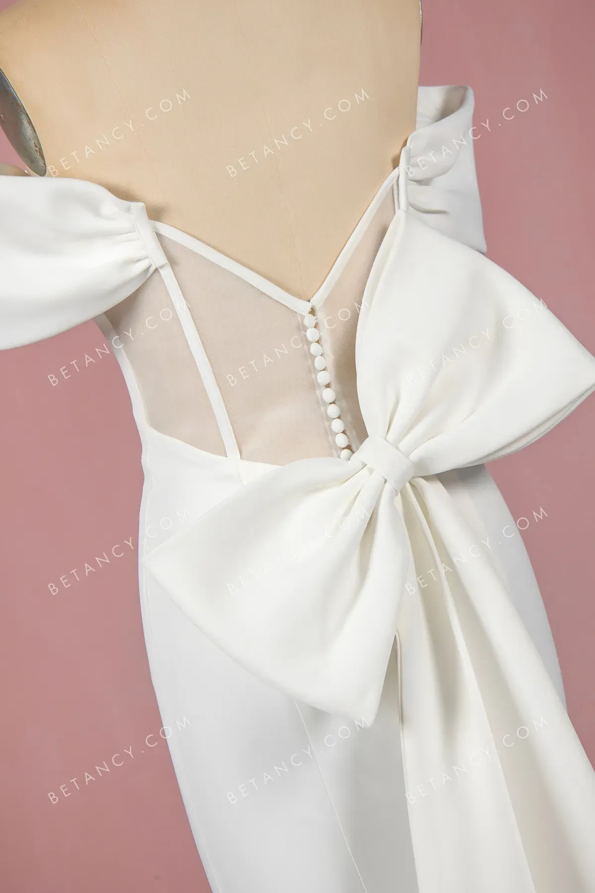 Modern Thick Satin Off-shoulder Mermaid Wedding Dress