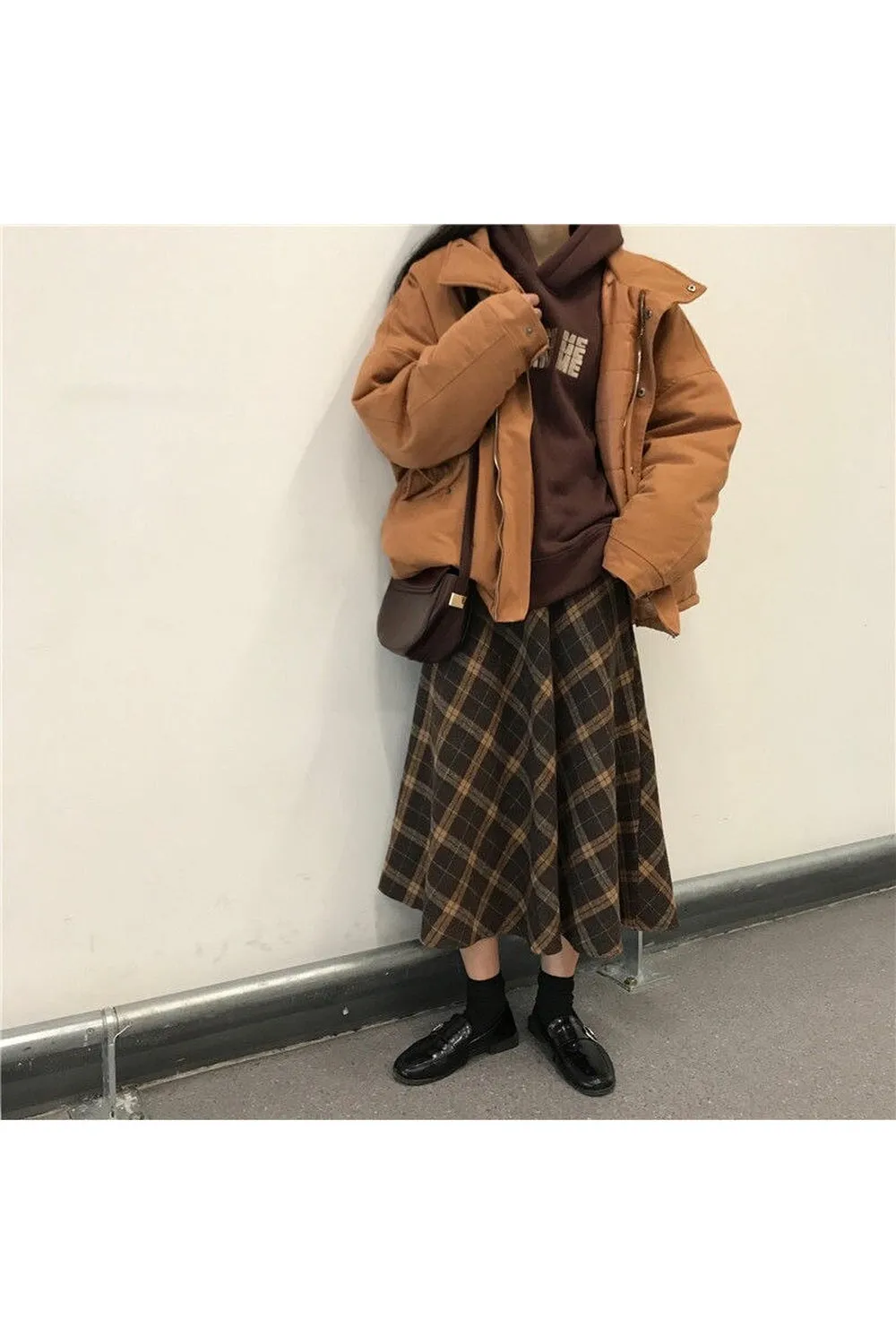 Mori Girl Plaid Long Skirt