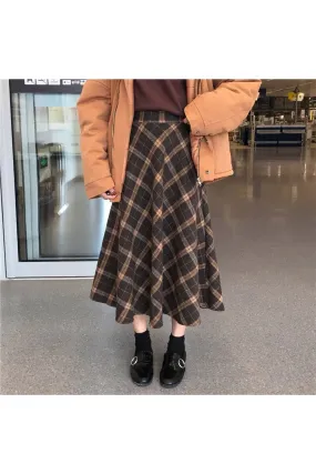 Mori Girl Plaid Long Skirt