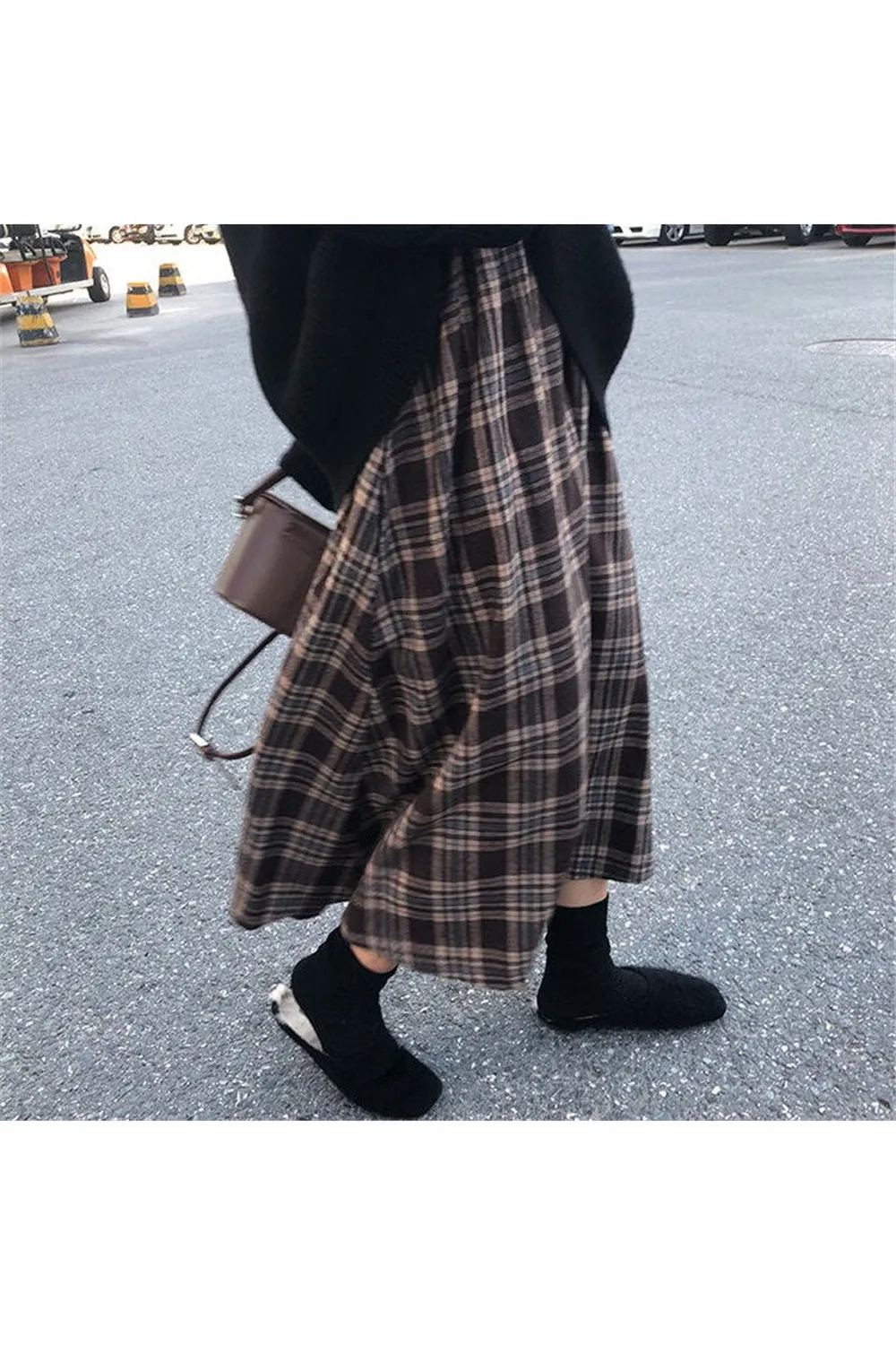 Mori Girl Plaid Long Skirt