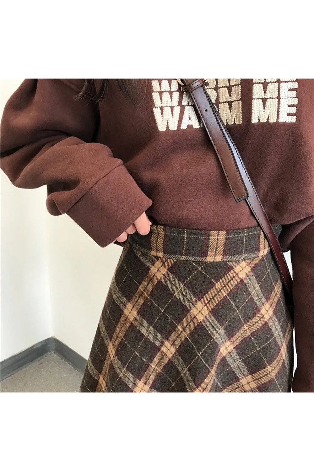 Mori Girl Plaid Long Skirt