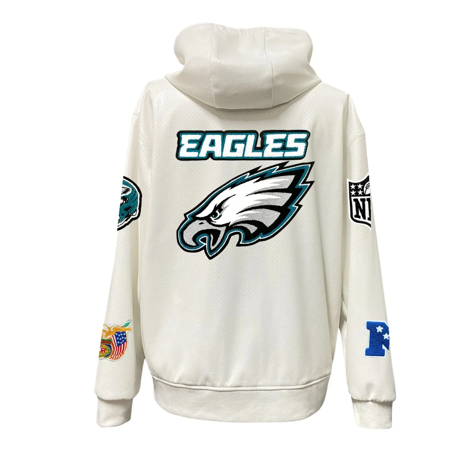 PHILADELPHIA EAGLES LIGHTWEIGHT VEGAN ZIP-UP HOODED JACKET WHITE