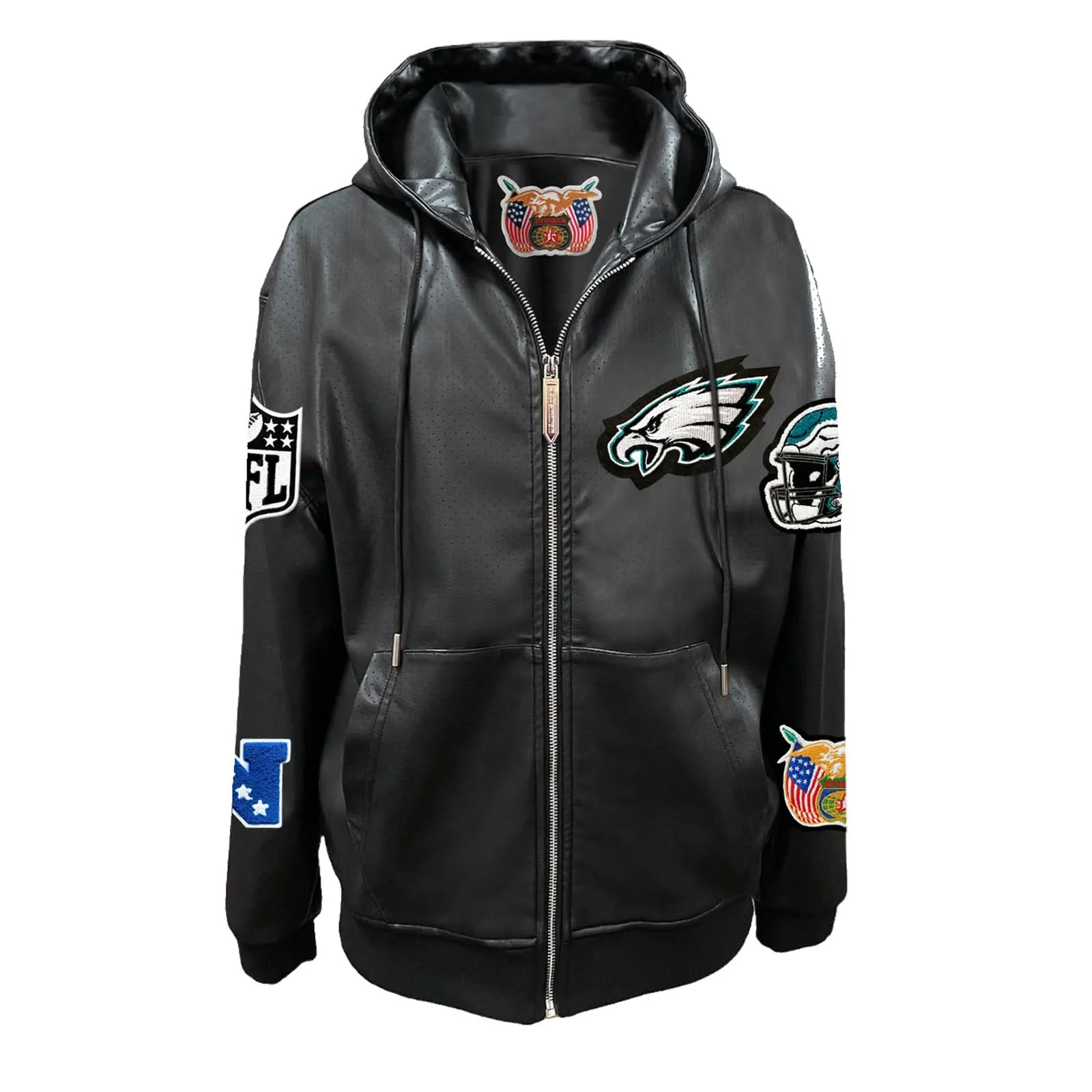 PHILADELPHIA EAGLES LIGHTWEIGHT VEGAN ZIP-UP HOODED JACKET