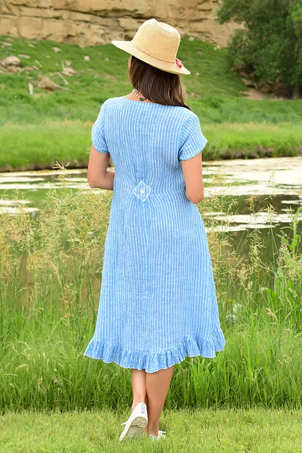 ruffle dress with cap sleeves