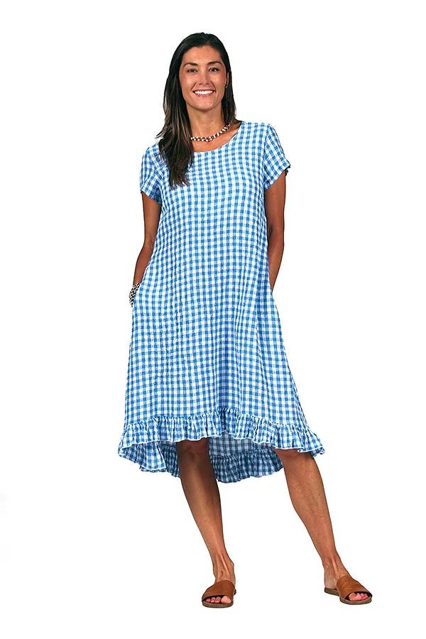 ruffle dress with cap sleeves