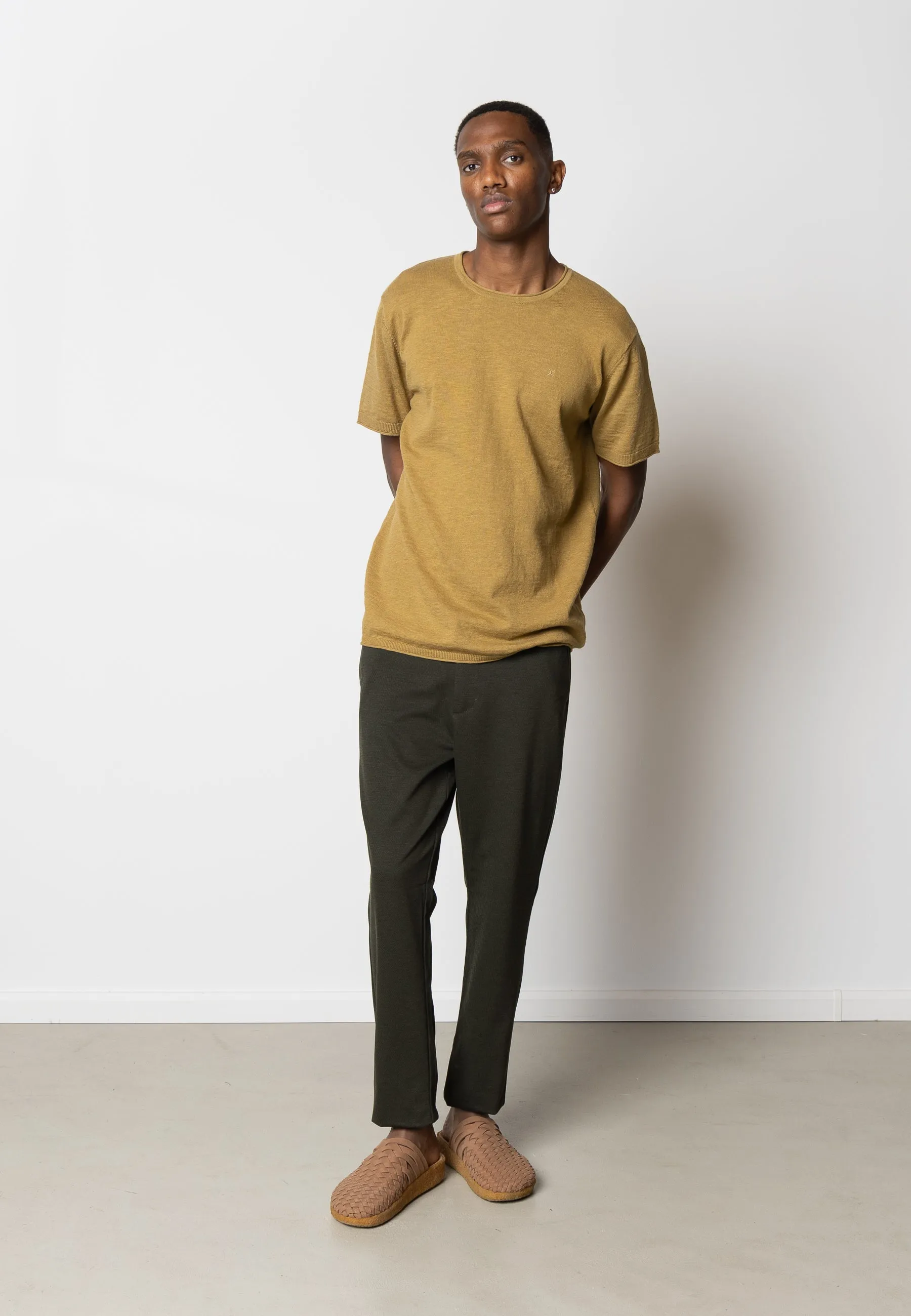 Thomas knitted t-shirt - Dark Khaki