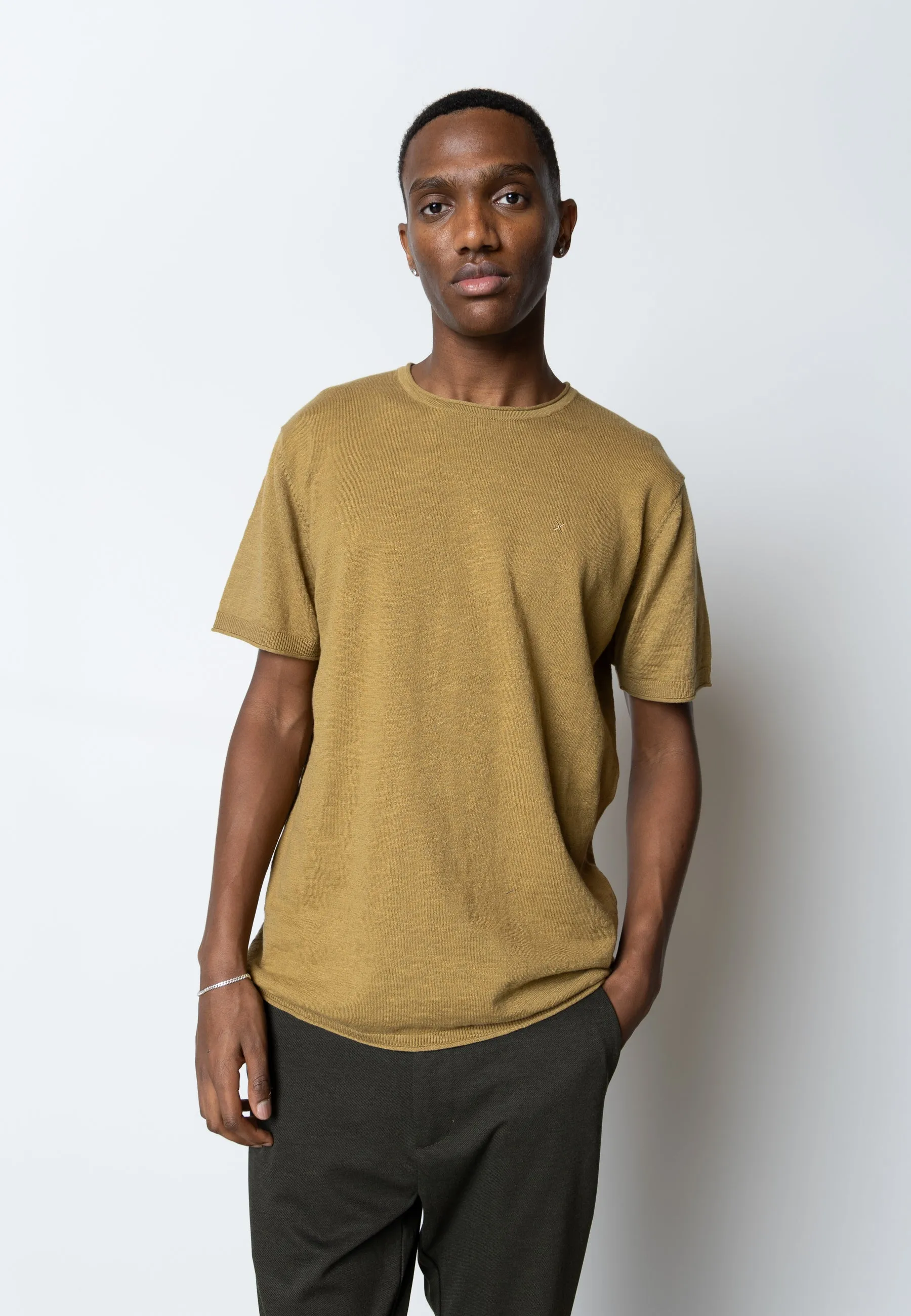 Thomas knitted t-shirt - Dark Khaki