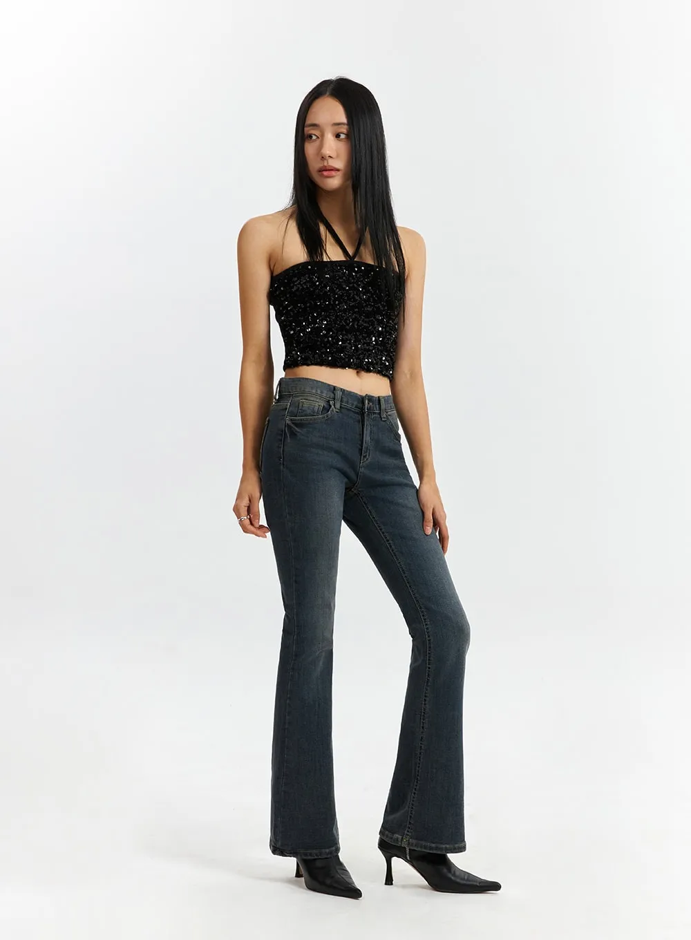 Washed Bootcut Jeans CD321