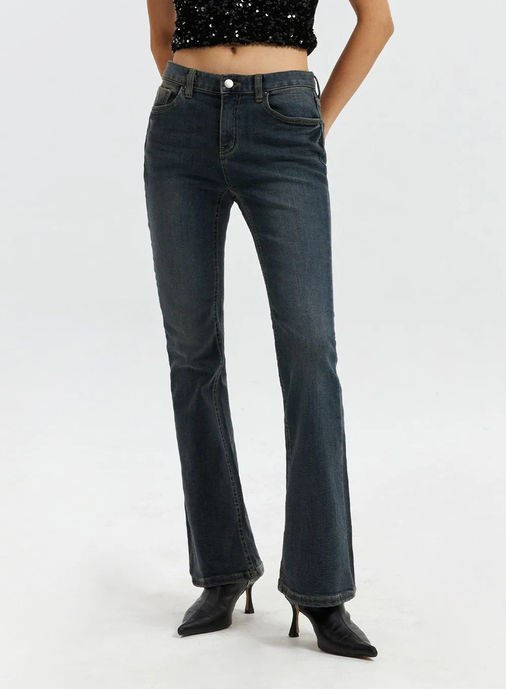 Washed Bootcut Jeans CD321