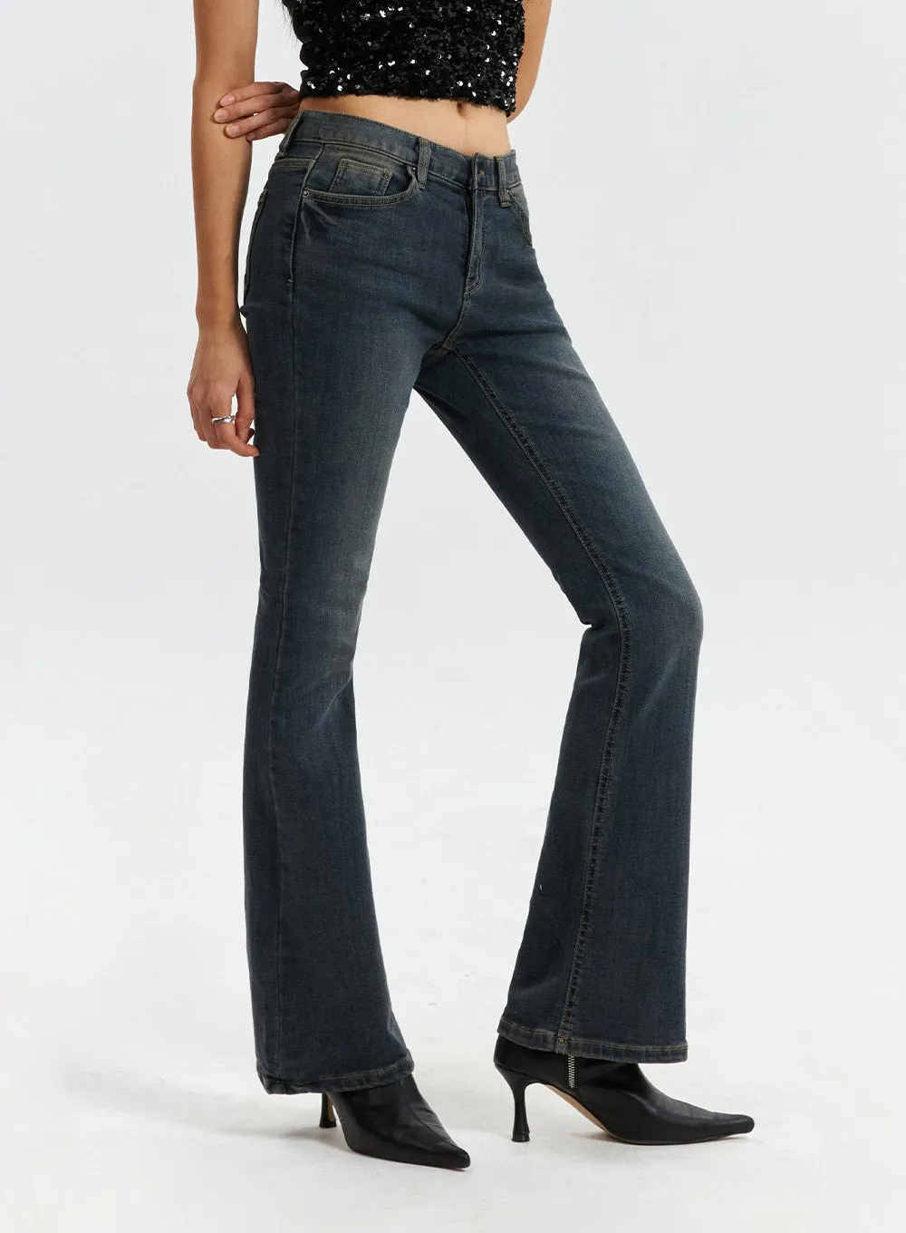 Washed Bootcut Jeans CD321