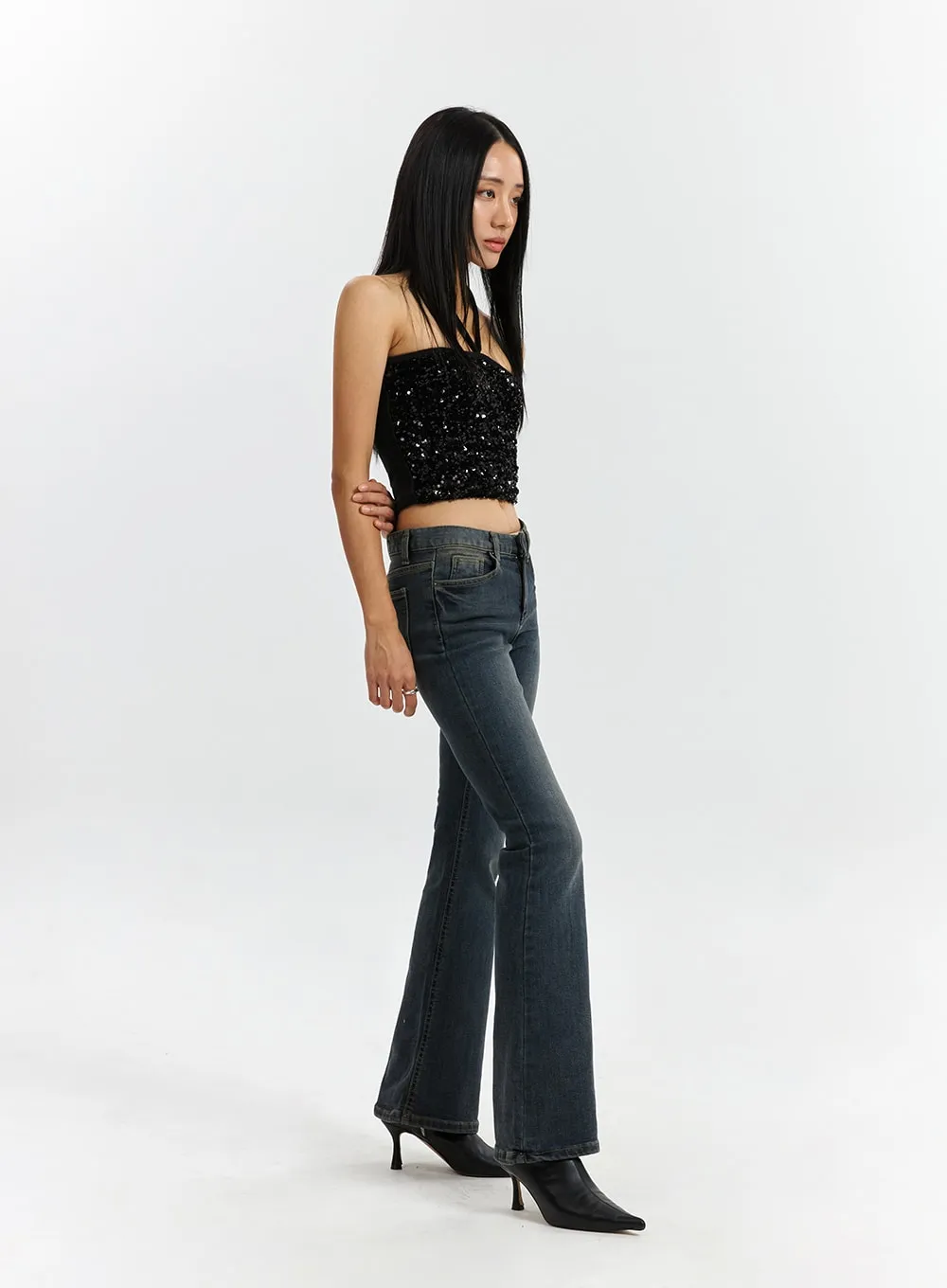 Washed Bootcut Jeans CD321