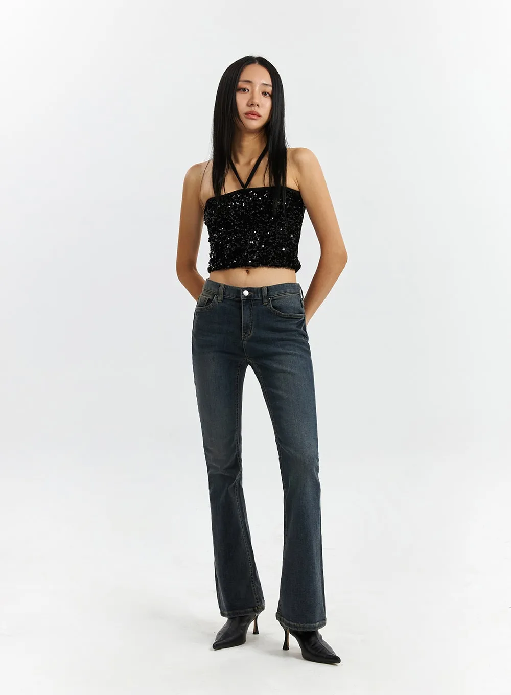 Washed Bootcut Jeans CD321