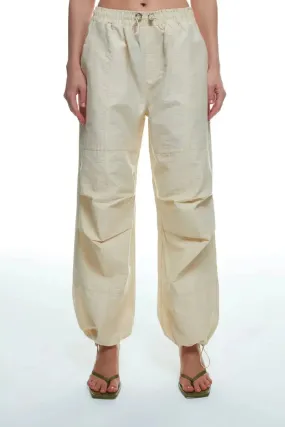 WIDE LEG PARACHUTE TROUSERS - ECRU