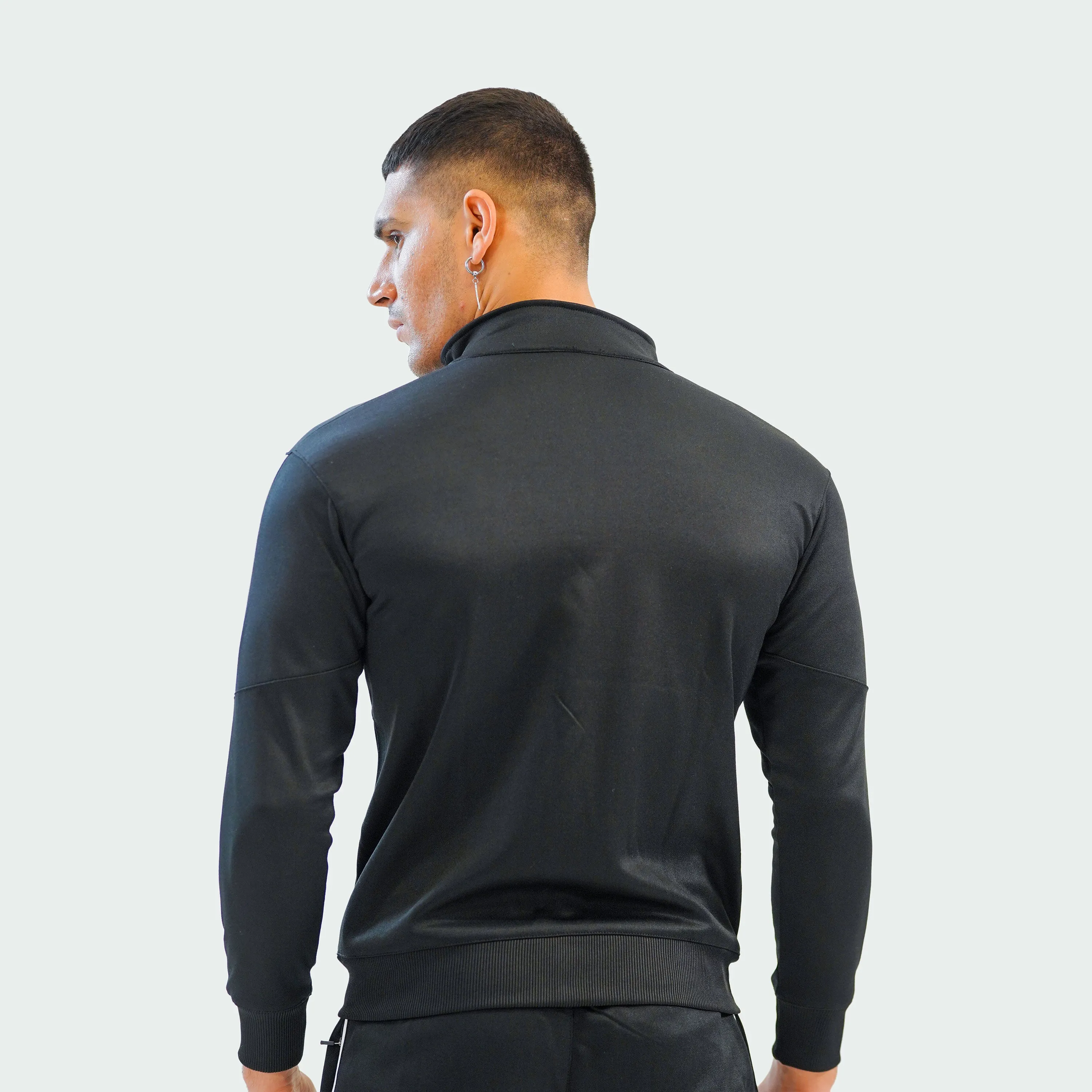 Zipper Activewear Top - Black