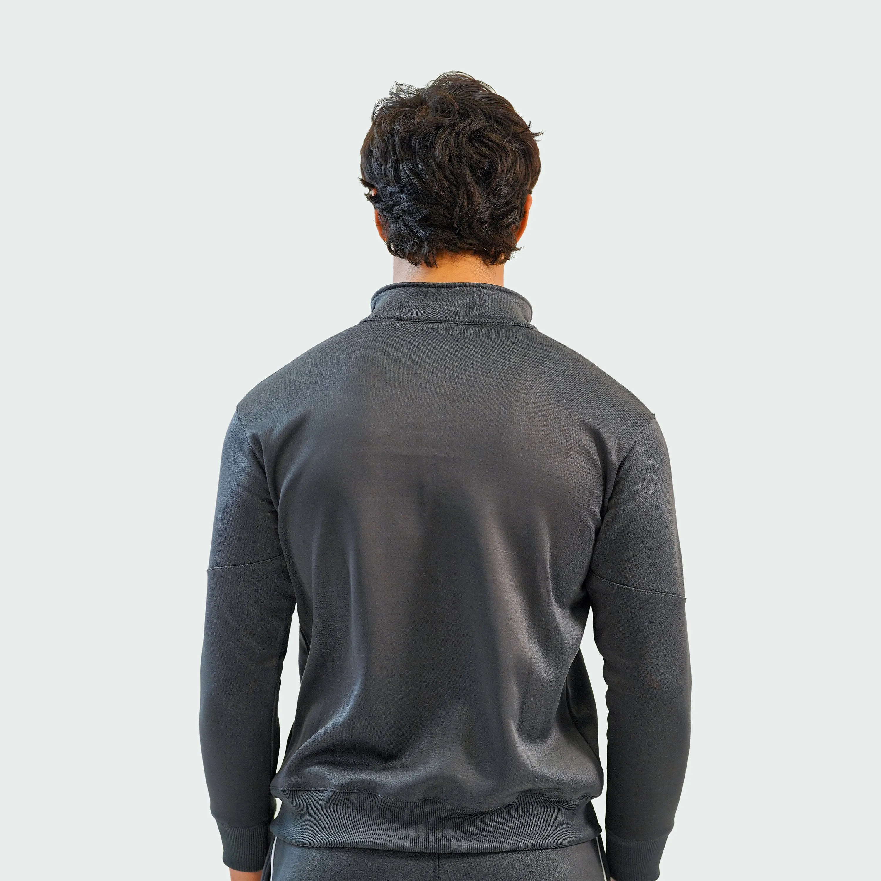 Zipper Activewear Top - Grey